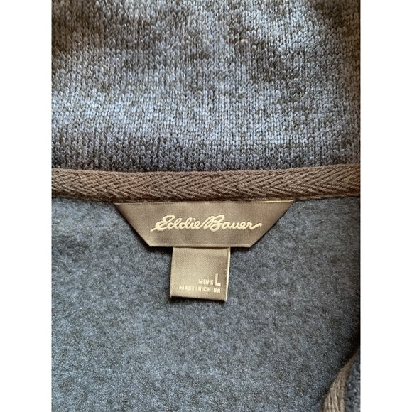 Eddie Bauer Mens‎ L Blue Quarter 1/4 Pullover Sweater - Picture 2 of 11